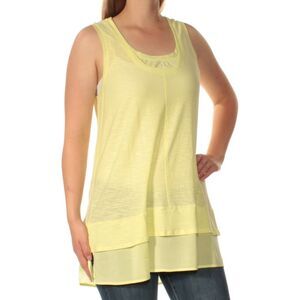 VINCE CAMUTO Womens Green Sleeveless Jewel Neck Top Size: M